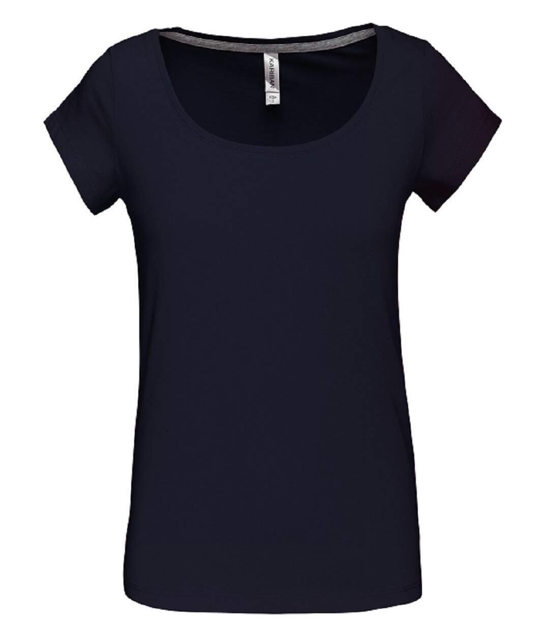 T-shirt col bateau - Femme - K384 - bleu marine-1