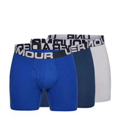 x3 Boxers Bleu/Gris Homme Under Armour Charged Cotton - S