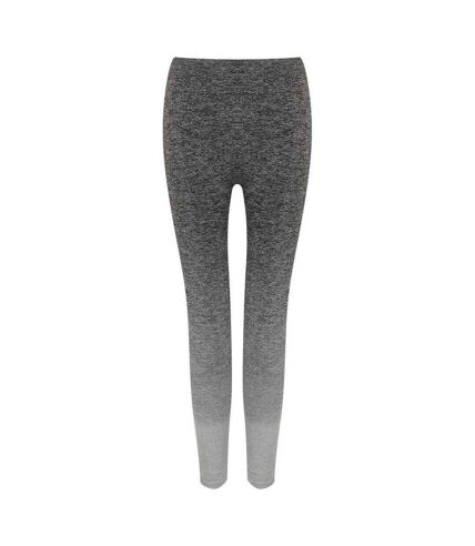 Womens/ladies fade seamless leggings dark grey/light grey marl Tombo