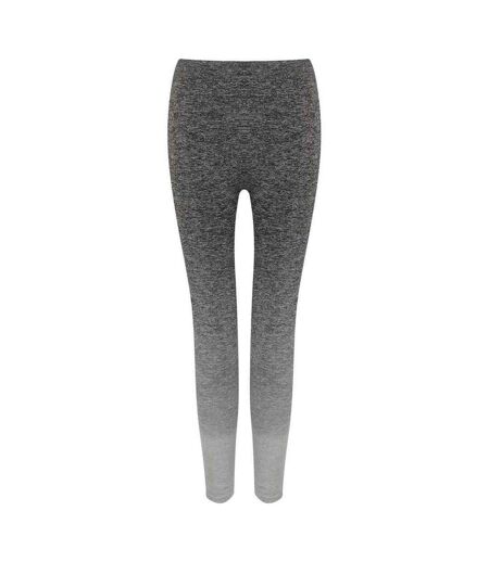 Womens/ladies fade seamless leggings dark grey/light grey marl Tombo