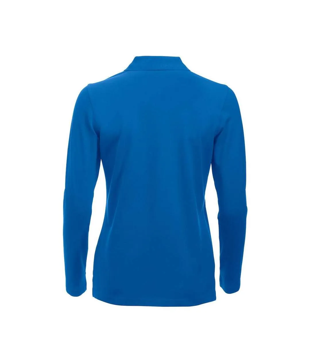Womens/ladies Classic Marion Long-sleeved Polo Shirt Royal Blue Clique-2