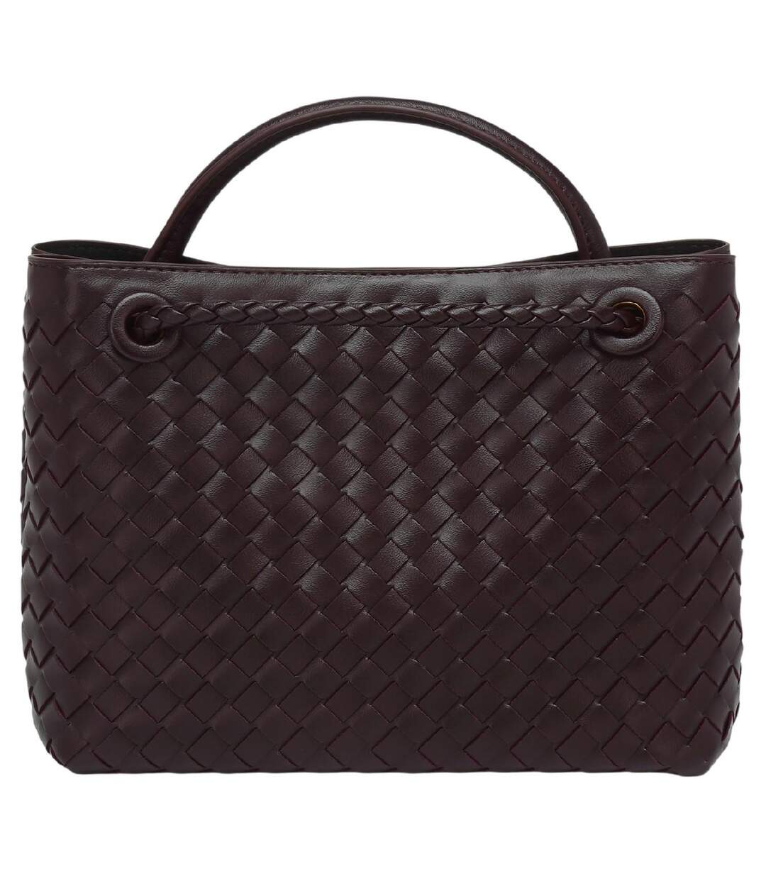 Woven Leather Tote Bag One Size Brown Where´s That From-2