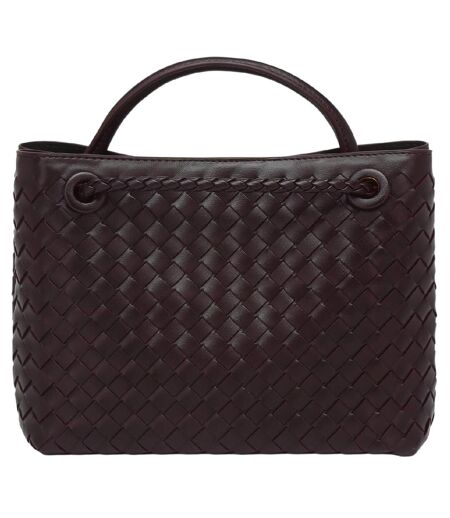 Woven Leather Tote Bag One Size Brown Where´s That From