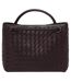 Woven Leather Tote Bag One Size Brown Where´s That From-2
