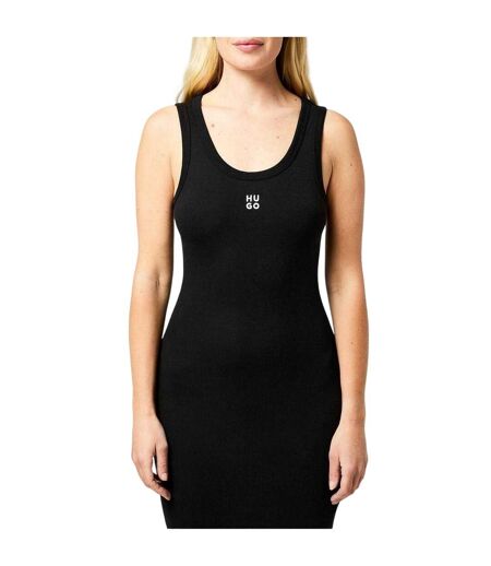 Robe Mi-longue Sans Manches Femme Noir Hugo