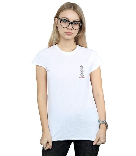 Disney Aristocats Marie - T-shirt en coton imprimé poitrine - Femmes/Dames (Blanc) - UTBI15282