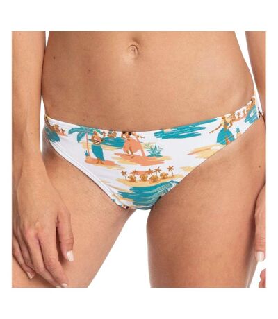 Bas de Bikini Blanc/Palmiers Femme Roxy Printed Beach Classics - XL