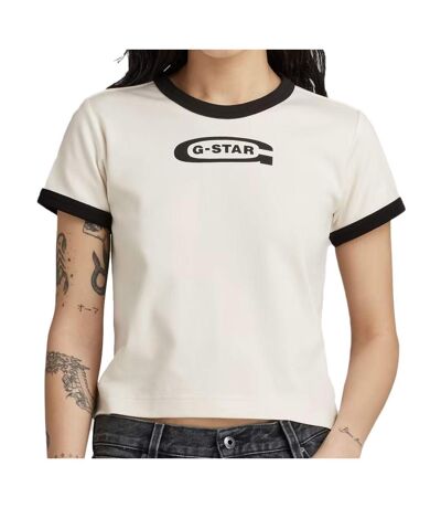 T-shirt Blanc Femme G-Star Raw Ringer Baby - XXL