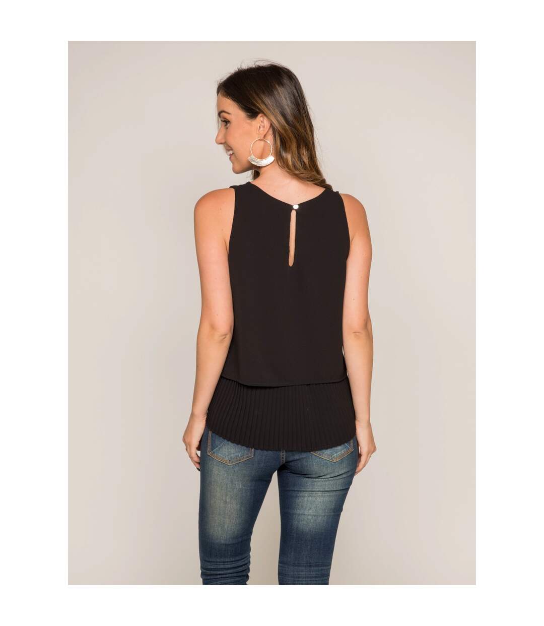 Top col rond tissu plissé FALBA - Dona X Lisa-3