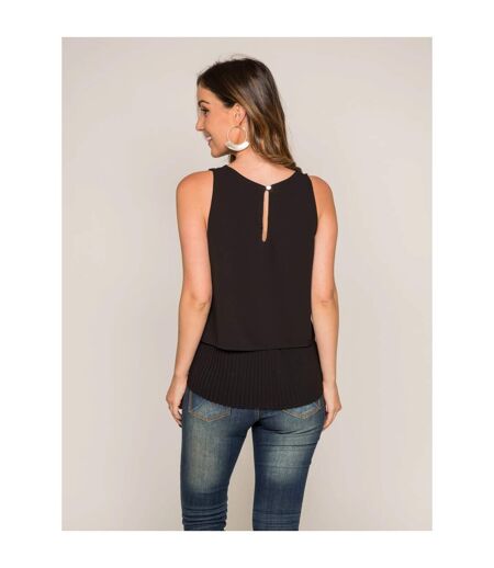 Top col rond tissu plissé FALBA - Dona X Lisa