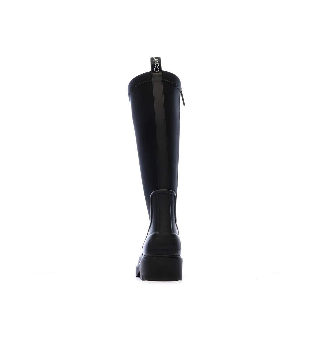 Bottes noir femme calvin klein jeans high rainboot neopre-3