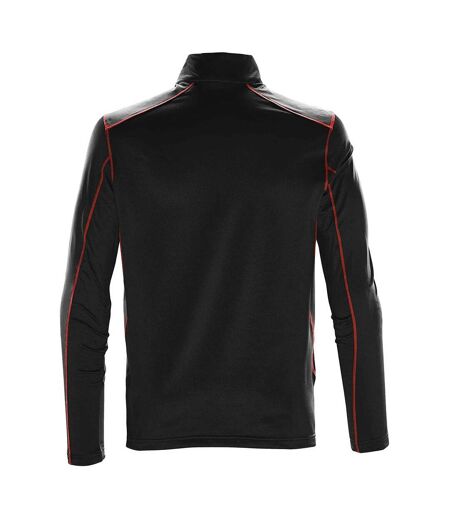 Mens Pulse Zip Neck Fleece Top Black Bright Red Stormtech