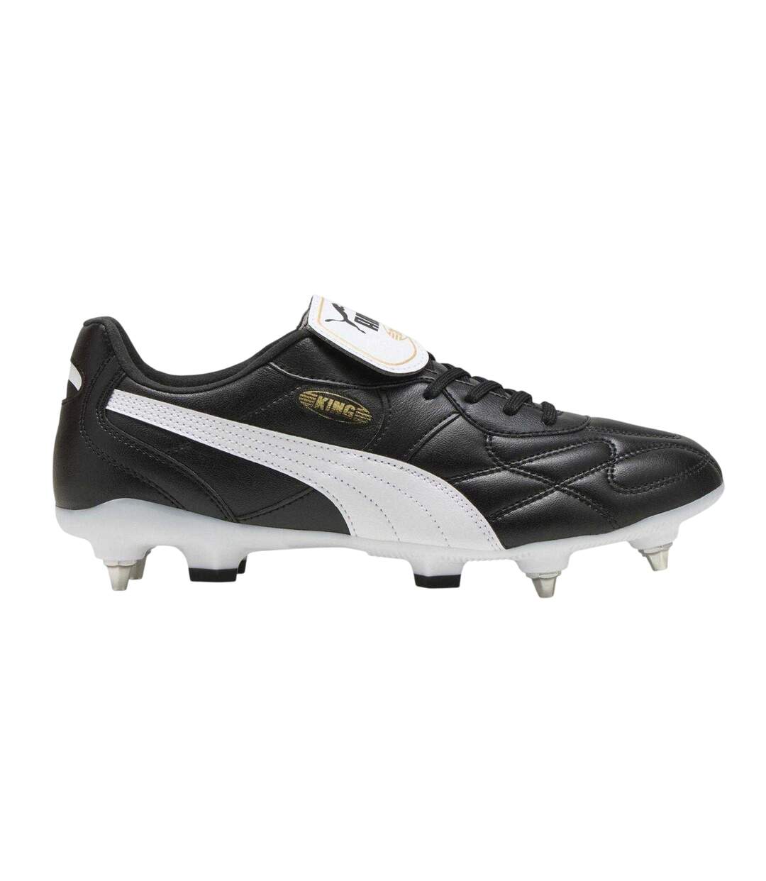 Mens King Top Leather Soft Ground Football Boots  Black Puma-1