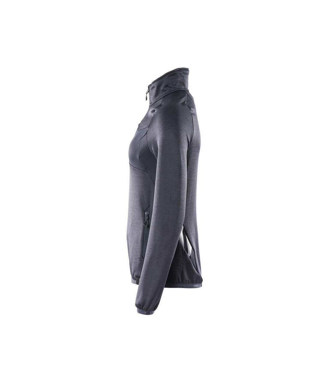 Womens/ladies Accelerate Plain Fleece Half Zip Jumper Dark Navy Mascot-3
