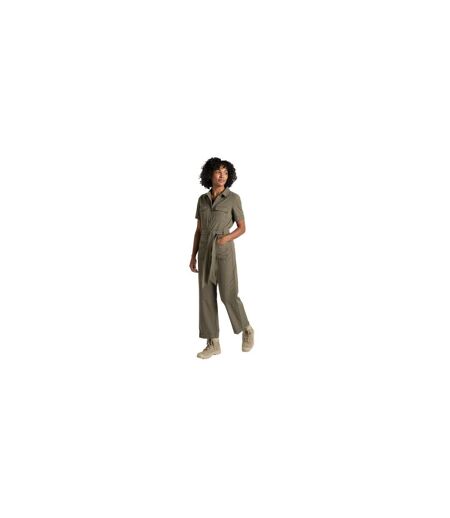 Combinaison Unie Cintrée Style Chemise Femme Vert Kaki Craghoppers
