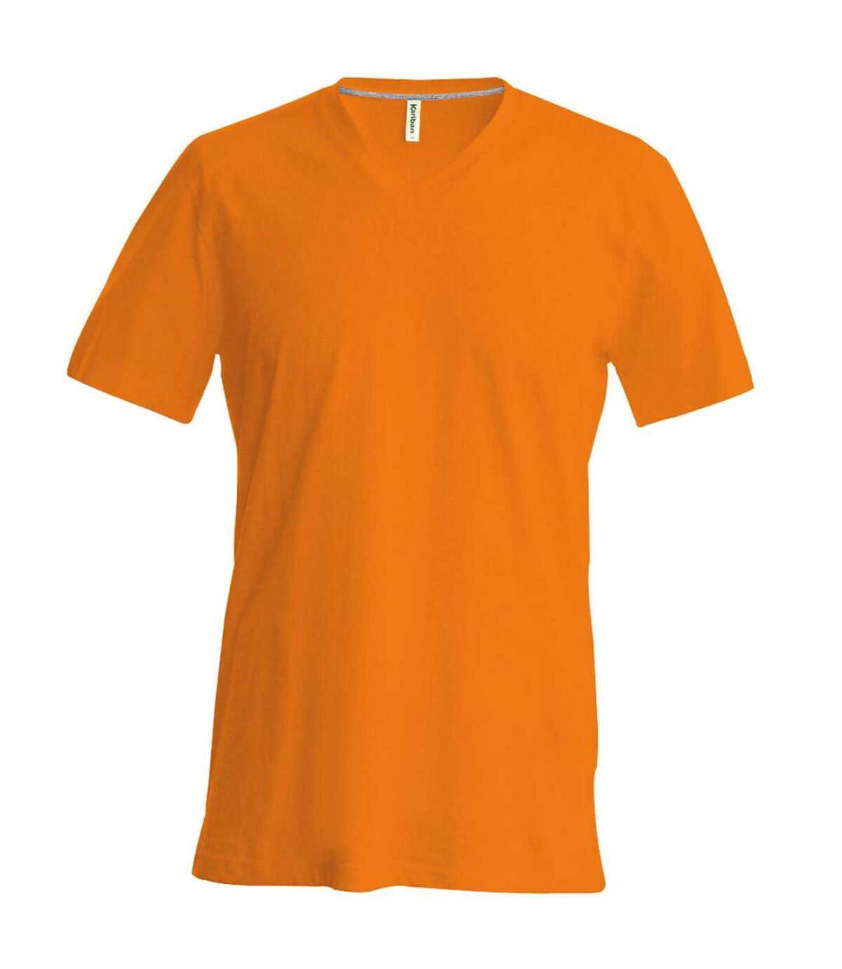 Kariban Mens Short Sleeve V Neck Slim Fit T-Shirt (Orange)