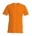 Kariban Mens Short Sleeve V Neck Slim Fit T-Shirt (Orange) - UTRW707