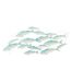 Déco Murale en Métal Groupe de poissons 111cm Bleu Clair-1