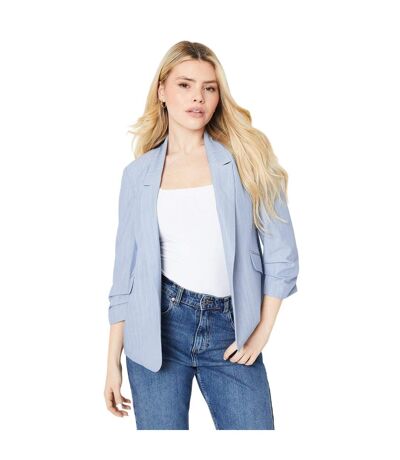 Womens/ladies ruched blazer blue Dorothy Perkins