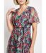 Robe courte dentelle fleurie évasée-3