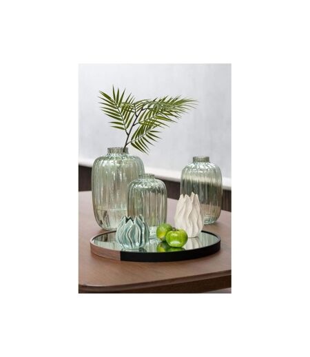 Paris Prix - Vase Design En Verre lignes 20cm Vert
