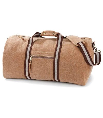 Sac de voyage toile look usé style vintage - BEIGE SAHARA - QD613