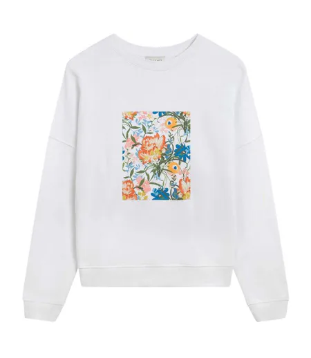 Womens/ladies Floral Relaxed Fit Sweatshirt White Ted Baker