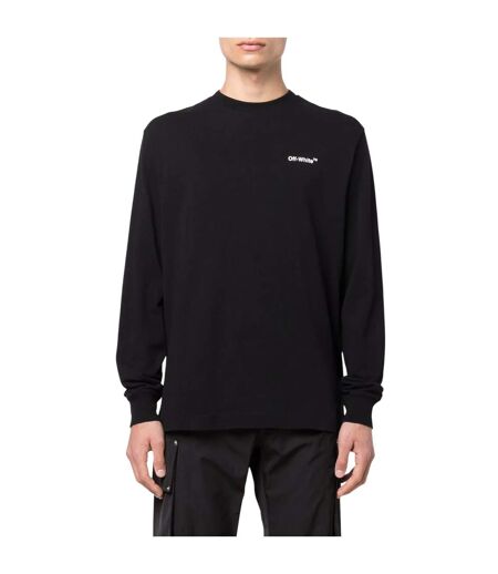 T-shirt Manches Longues Homme Noir Rose Off-White