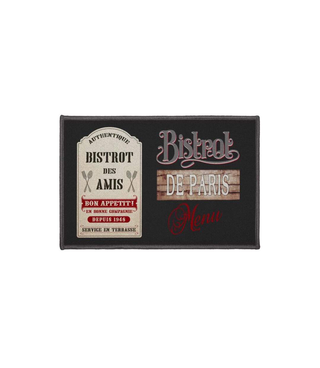 Tapis Rectangle Bistrot Des Amis 40x60cm Noir-1