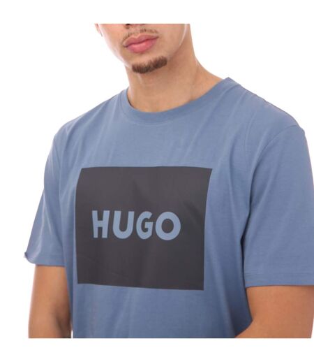 Mens Printed Logo Regular T-shirt Blue Hugo