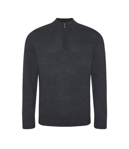 Ecologie Mens Wakhan Zip Neck Sweater (Charcoal)