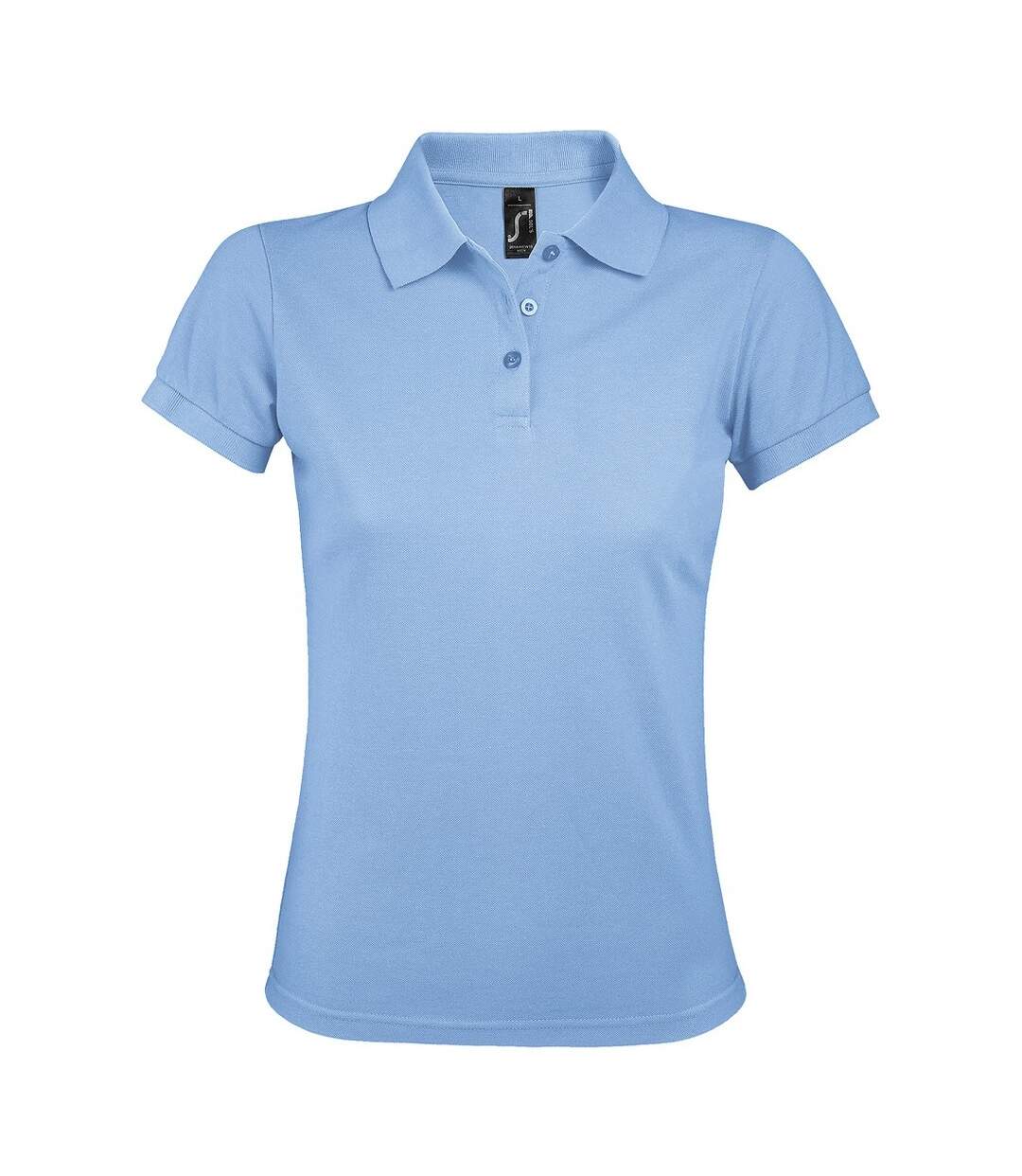 Polo manches courtes prime femme bleu ciel SOLS