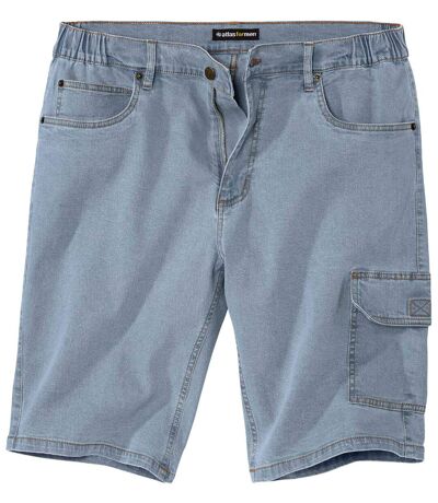 Men's Light Blue Denim Cargo Shorts