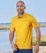 Pack of 3 Men's Casual Polo Shirts - Brown Blue Yellow