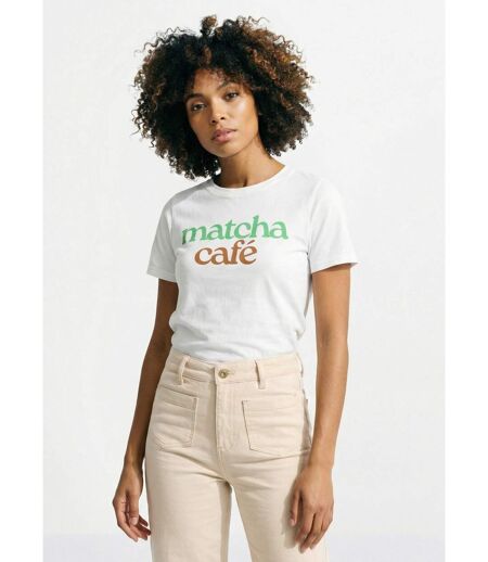 T-shirt col rond avec inscription Matcha