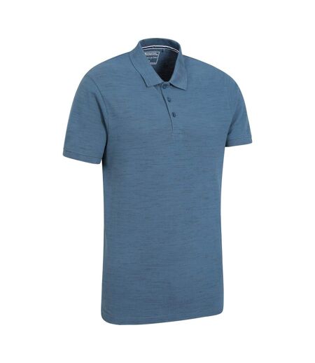 Mountain Warehouse Mens Dawnay Textured Pique Polo Shirt (Blue)