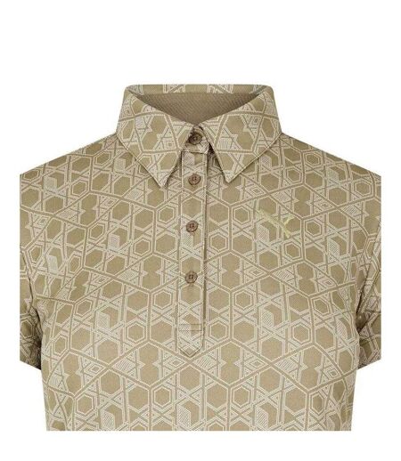 Womens/ladies Hexagon Short-sleeved Golf Polo Shirt Beige Puma