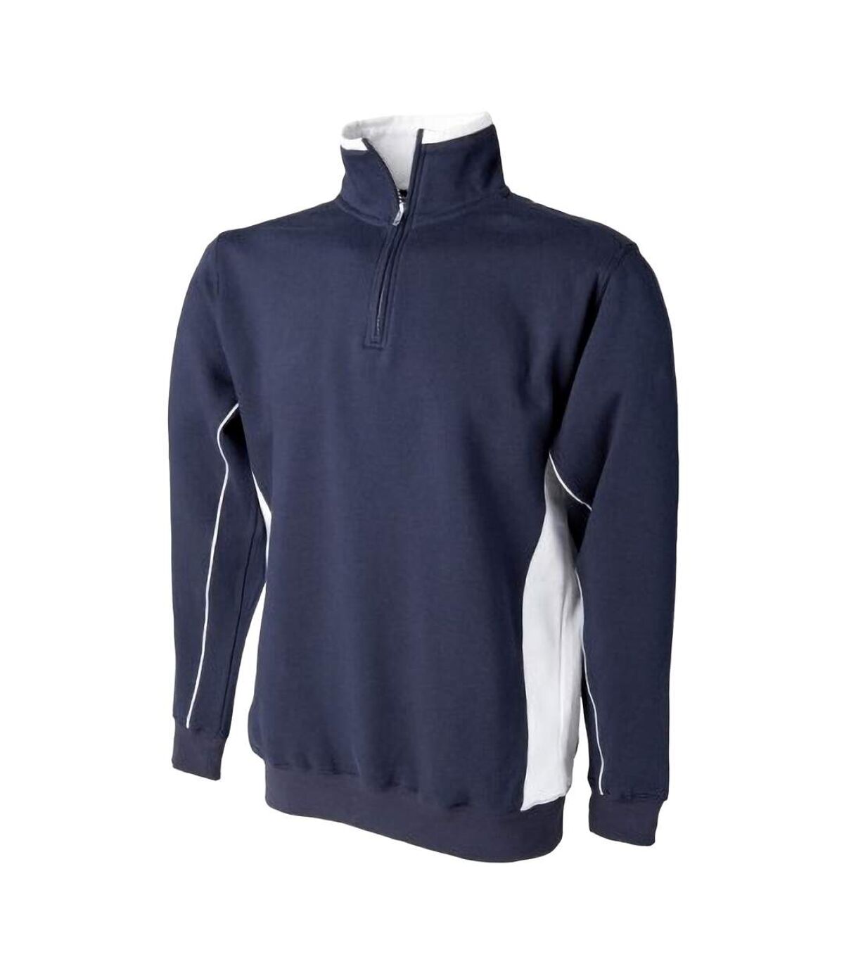 Finden & Hales Mens 1/4 Zip Sweatshirt Top (Navy/White)