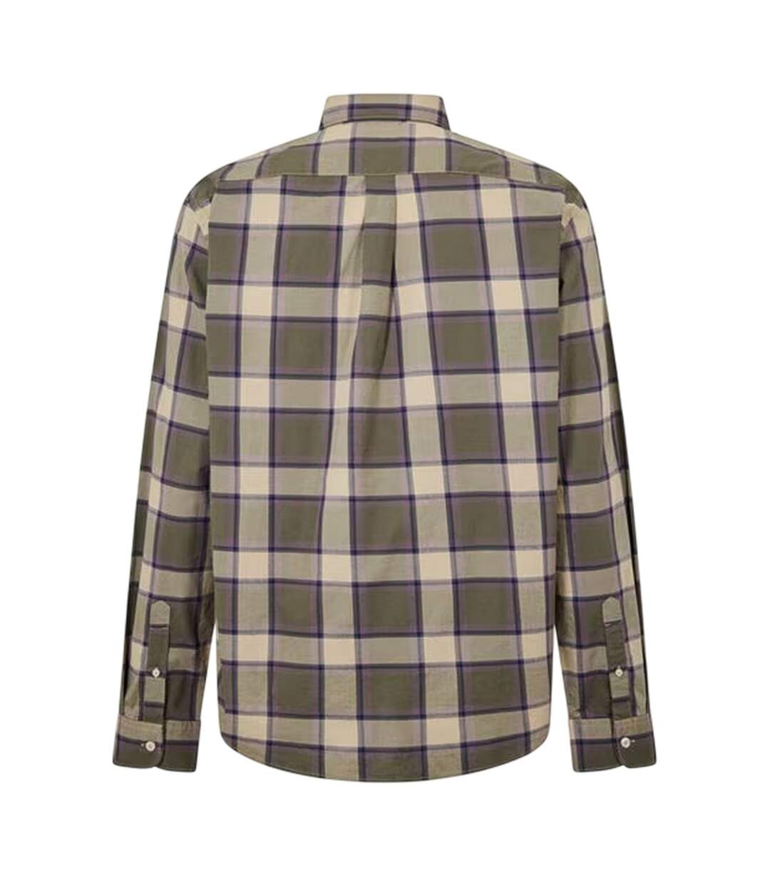 Mens Checked Poplin Long-sleeved Button-down Shirt Lemon Pepper Timberland-2