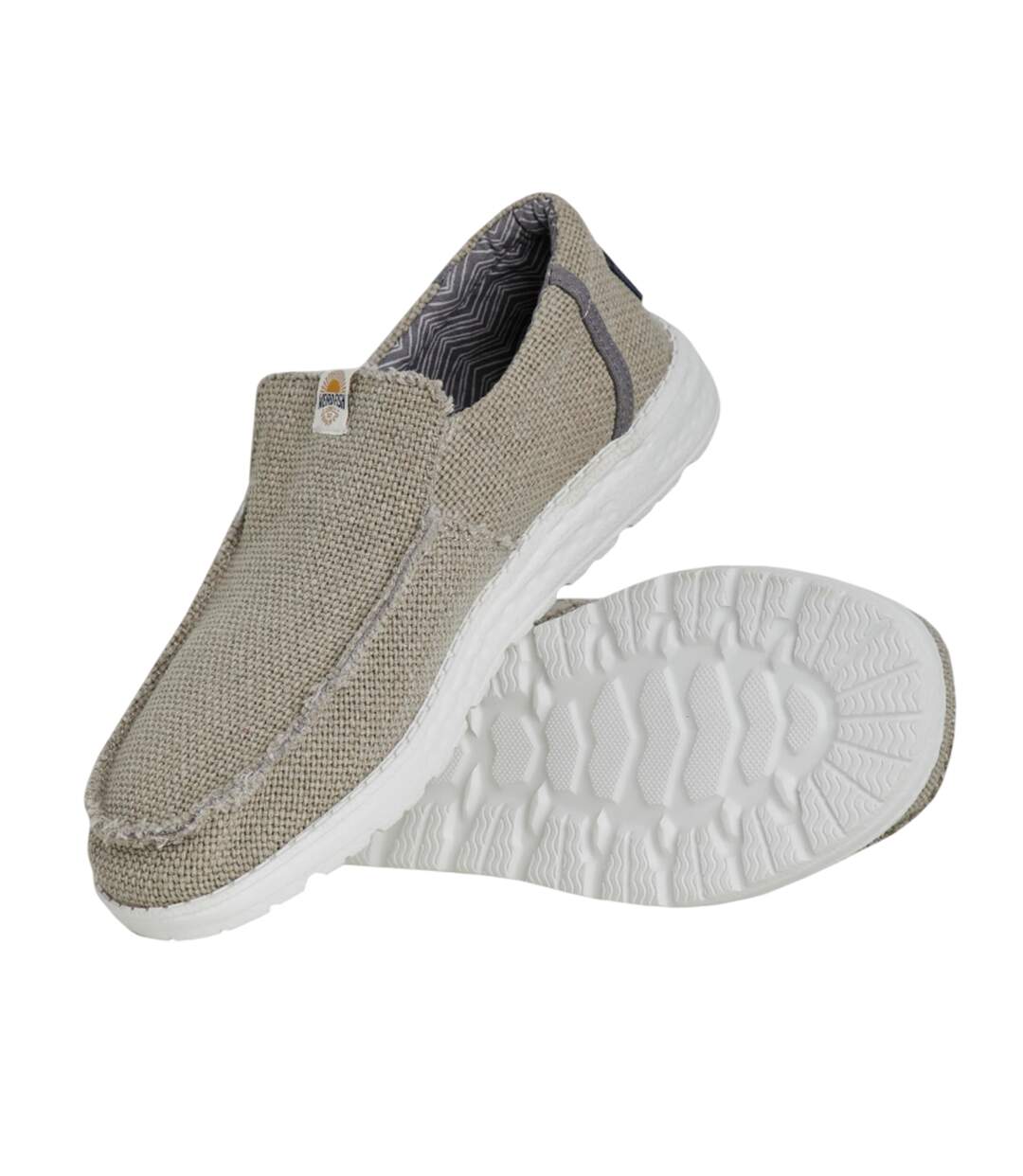 Mens Sole Slip-on Shoes Tan Weird Fish-4