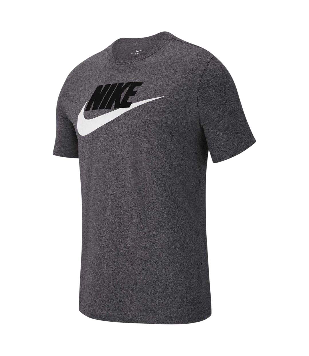 Mens Futura Chest Logo T-shirt Grey Black Nike-2