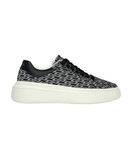 Womens/ladies Classic Textile Trainers Black Natural Skechers