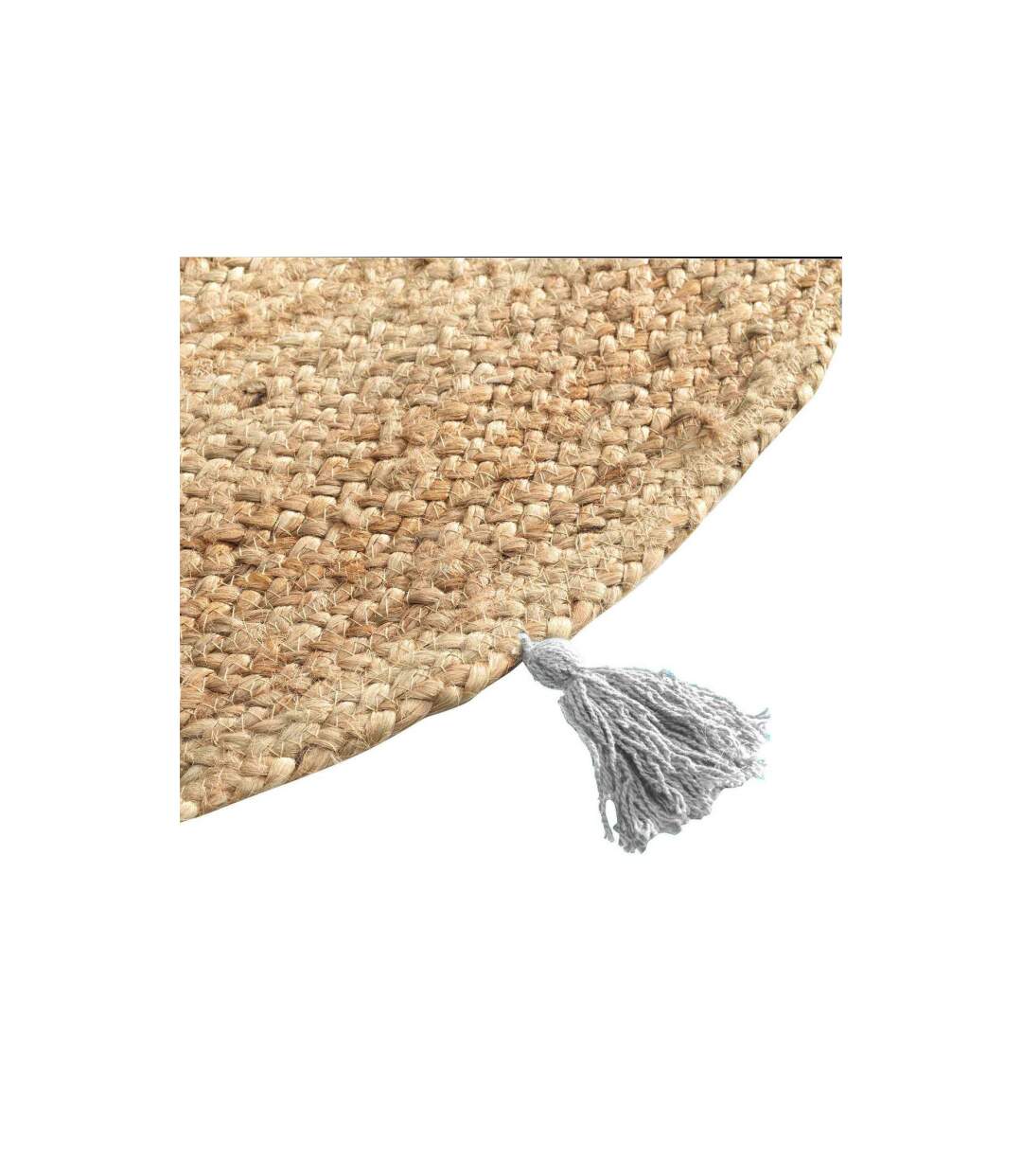 Tapis Rond Déco en Jute Shira 120cm Blanc-3