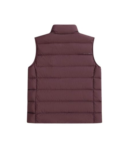 Mens Down Lightweight Gilet Dark Burgundy Animal