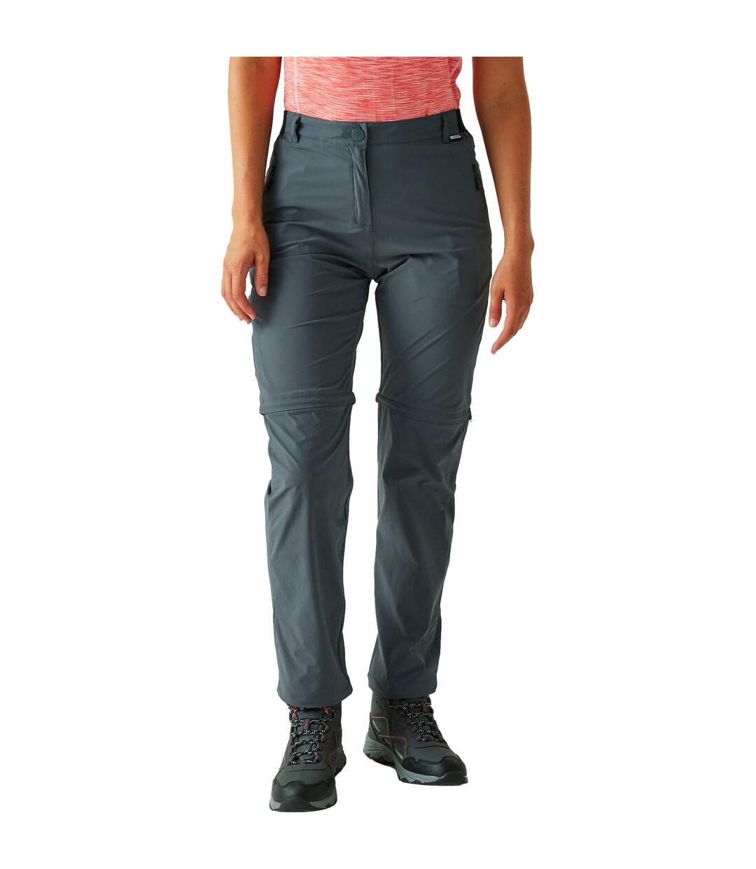 Pantalon De Randonnée Travel Light Femme Gris Phoque Regatta-1