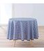 Nappe Ronde Antitache Imprimé Vichy 180cm Bleu-1