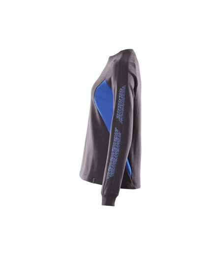 Womens/ladies Accelerate Sweatshirt Dark Navy Azure Blue Mascot