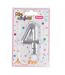 Bougie d'Anniversaire Chiffre 4 7cm Argent-2