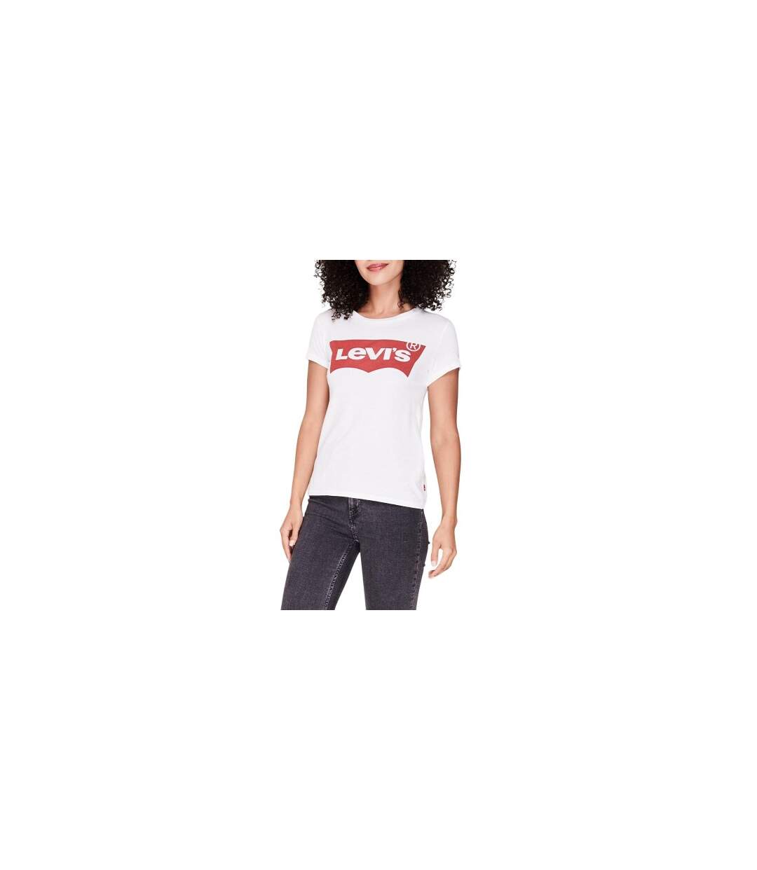 Womens/ladies Batwing Logo T-shirt White Levis-1