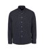 Mens Patterned Poplin Long-sleeved Shirt Black Fabric-1